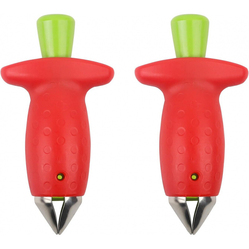 1 bucată pentru îndepărtarea tulpinilor de fructe de bucătărie, din oțel inoxidabil, pentru îndepărtarea votului de căpșuni, cuțit pentru tulpini de căpșuni, instrument de săpat frunze de roșii și sâmburi