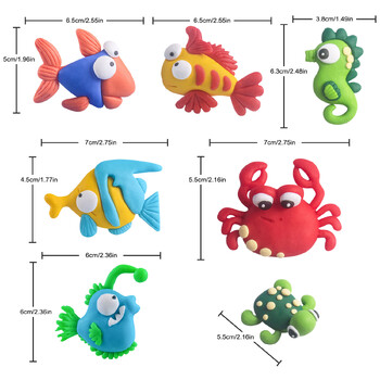 7 τμχ Under the Sea Cake Toppers Ocean Cake Decorations Μπομπονιέρες για Baby Shower Ocean Birthday Party Decorations Supplies