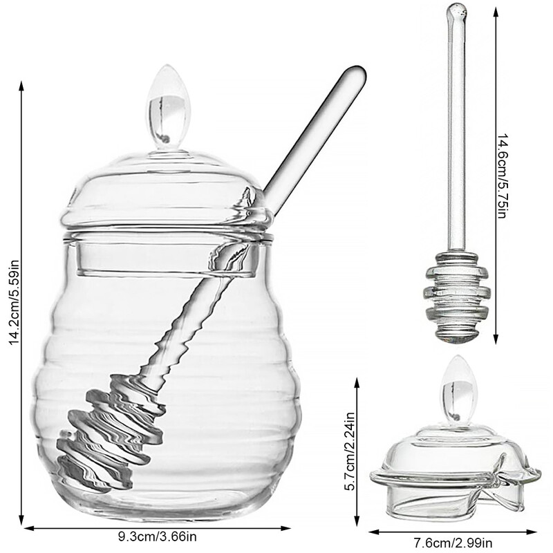 Borcan pentru oală cu miere Recipient de depozitare pentru miere Obiecte de bucătărie pentru masă