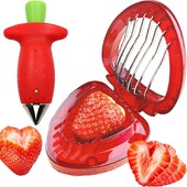 1/2 τεμ. Strawberry Huller Dem Remover And Strawberry Slicer Set Potatoes Tomato Corer Slicer Εργαλεία κουζίνας από ανοξείδωτο χάλυβα