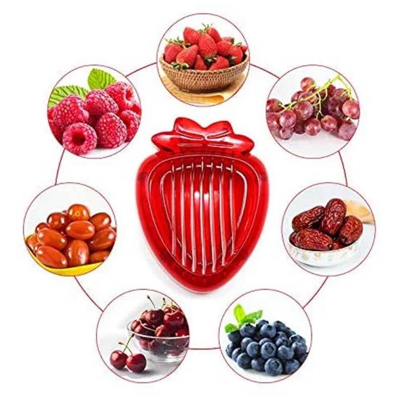 1/2 bucăți pentru îndepărtarea tulpinilor și set de tăietor de căpșuni, tăietor de cartofi, tăietor de roșii, unelte de bucătărie din oțel inoxidabil