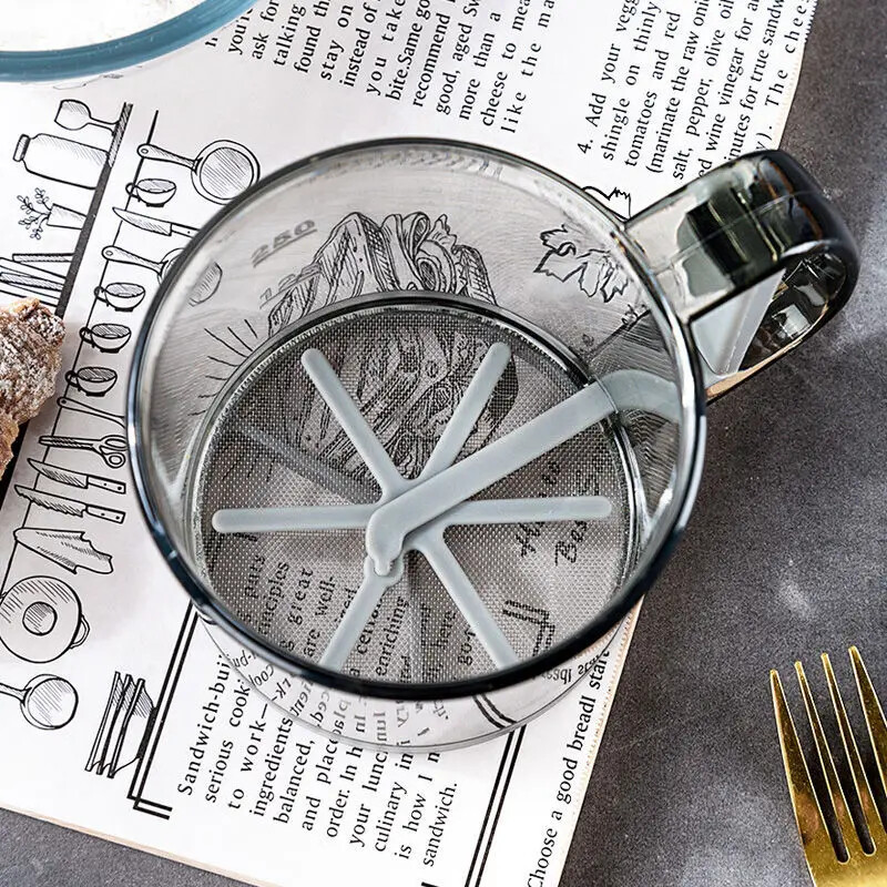 Sită pentru făină de bucătărie Sită de mână semi-automată pentru zahăr Agitator de pulbere Mâner Instrument de fabricare a paharelor de măsurare Ustensile de bucătărie pentru coacere