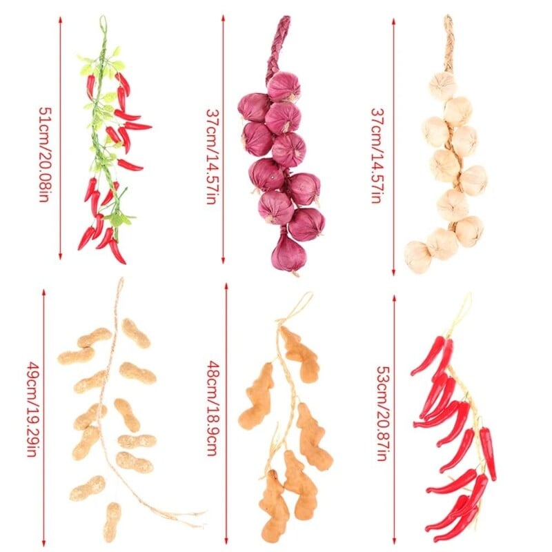 1 grămadă de legume cu spumă de simulare colorată, agățate de porumb fals, agățat, snur artificial, recuzită pentru fotografie