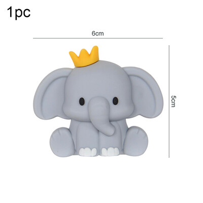 Safari Animal Cake Toppers Cute Lion Giraffe Monkey Topper Happy Birthday Cupcake Topper for Kids Jungle Birthday Party Cake Flag Decor
