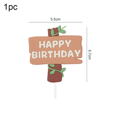 Safari Animal Cake Toppers Cute Lion Giraffe Monkey Topper Happy Birthday Cupcake Topper for Kids Jungle Birthday Party Cake Flag Decor