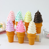 Simulation Crispy Ice Cream Model Realistic Artificial Food Model Fake Food Dessert Ice Cream Cone Photography Διακοσμητικά στηρίγματα