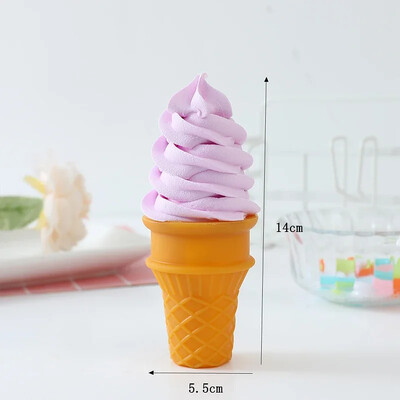 Simulation Crispy Ice Cream Model Realistic Artificial Food Model Fake Food Dessert Ice Cream Cone Photography Διακοσμητικά στηρίγματα