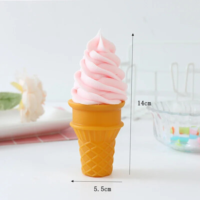 Simulation Crispy Ice Cream Model Realistic Artificial Food Model Fake Food Dessert Ice Cream Cone Photography Διακοσμητικά στηρίγματα