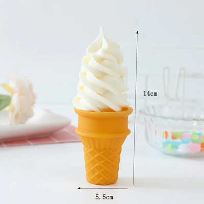 Simulation Crispy Ice Cream Model Realistic Artificial Food Model Fake Food Dessert Ice Cream Cone Photography Διακοσμητικά στηρίγματα