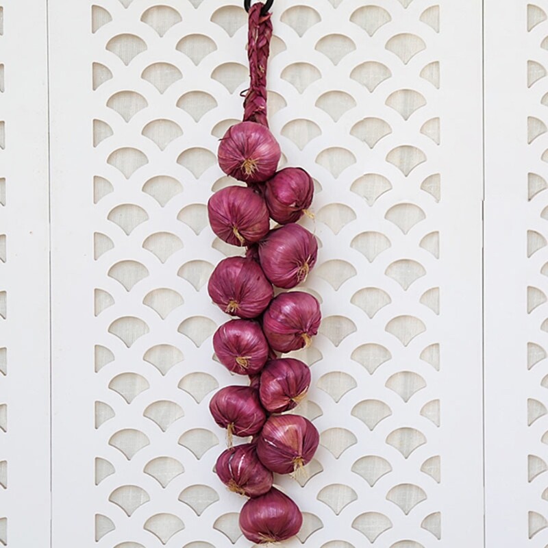 Ornament de șir de usturoi artificial pentru casă, bucătărie, petrecere, pub, ornament pentru dulap pentru acasă, restaurant, sufragerie