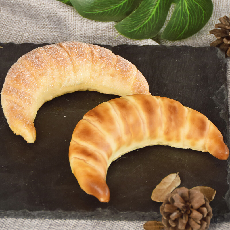 Croissant model de pâine franceză de simulare, recuzită pentru pâine falsă, potrivită pentru decorarea la coadă a magazinului de mărfuri de birou de birou de birou