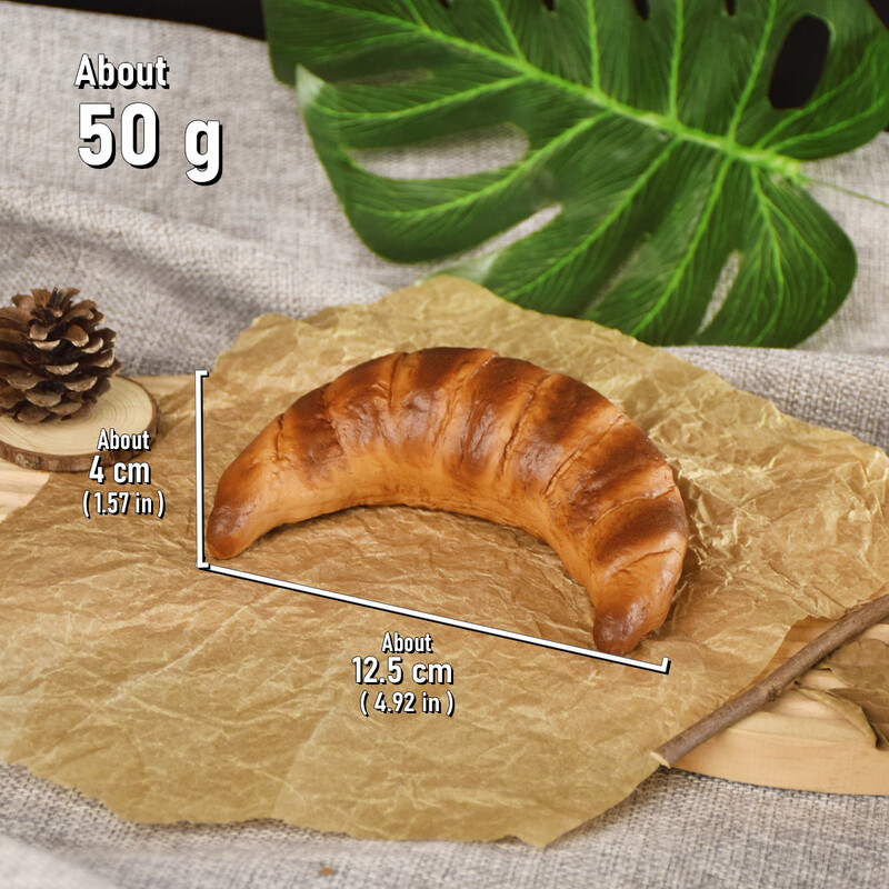 Croissant model de pâine franceză de simulare, recuzită pentru pâine falsă, potrivită pentru decorarea la coadă a magazinului de mărfuri de birou de birou de birou