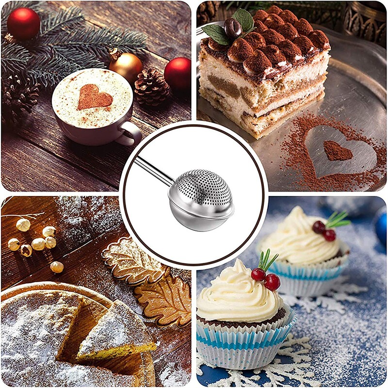 Miltelių plaktuvas Sugar Duster Miltų cukraus sietelis cukraus pudra ir prieskoniams Tortų dekoravimo įrankis Kepimo reikmenys