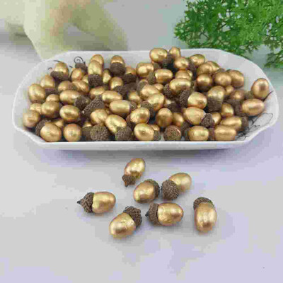 25 τμχ Golden Acorn Festival Στολίδια Προσομοίωση Ψεύτικα κάστανα Χριστουγεννιάτικα φυσικά προμήθειες για πάρτι
