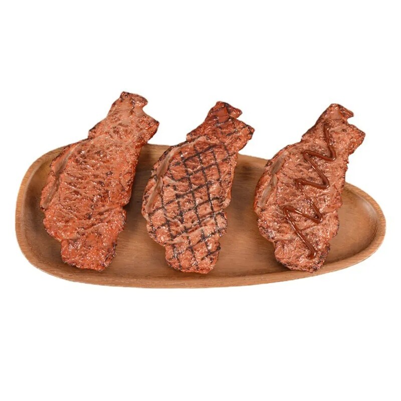 Simulare PVC Fals Friptură Model de mâncare Recuzită Fotografie Restaurant Decorare Recuzită Mâncare aspectuoasă și realistă Greutate ușoară