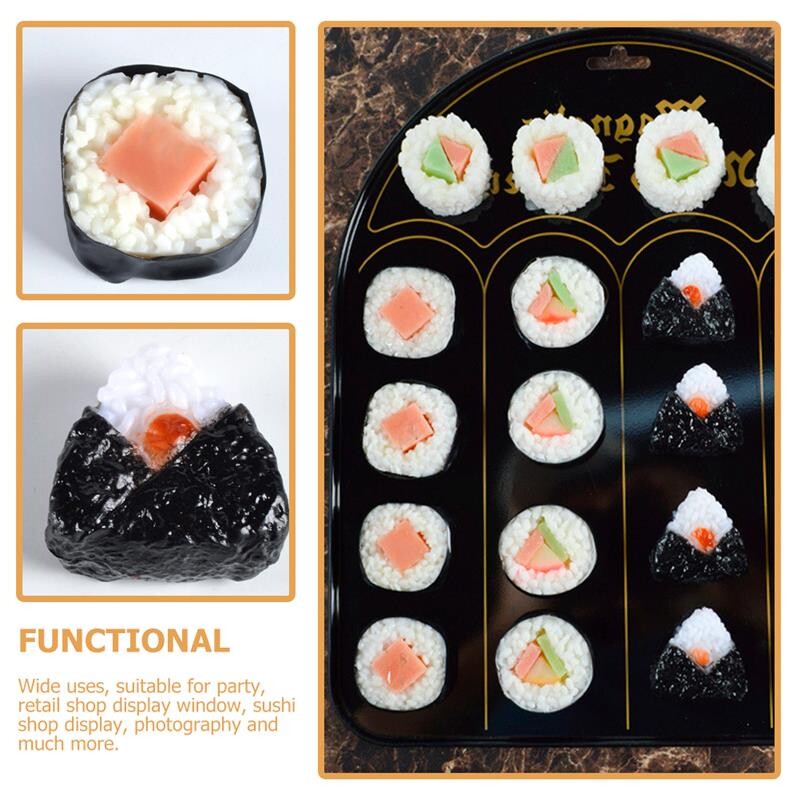6 bucăți sushi artificial model alimentar realist simulare sushi model japonez sushi model realist bogat rola model mâncare falsă