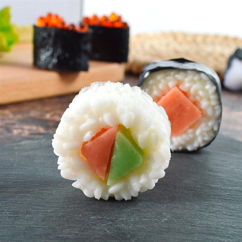 6 bucăți sushi artificial model alimentar realist simulare sushi model japonez sushi model realist bogat rola model mâncare falsă