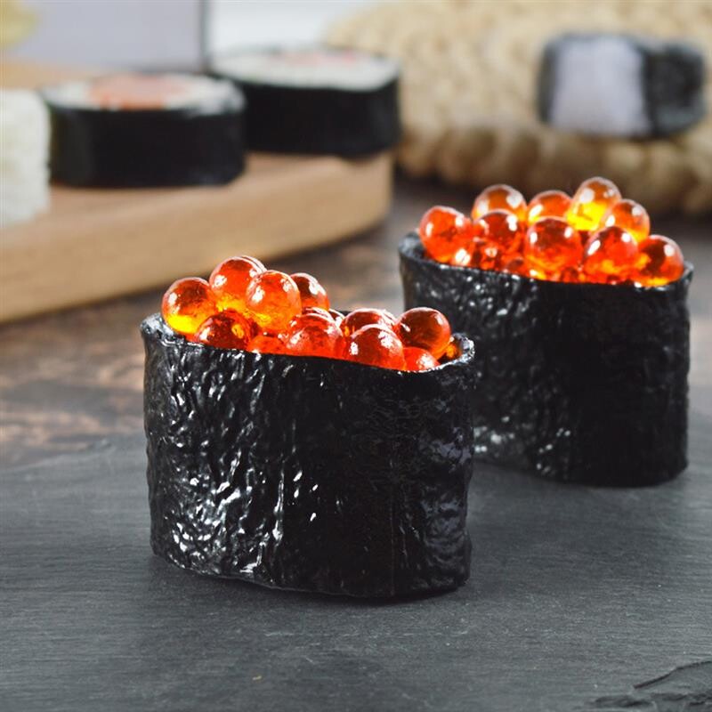 6 bucăți sushi artificial model alimentar realist simulare sushi model japonez sushi model realist bogat rola model mâncare falsă