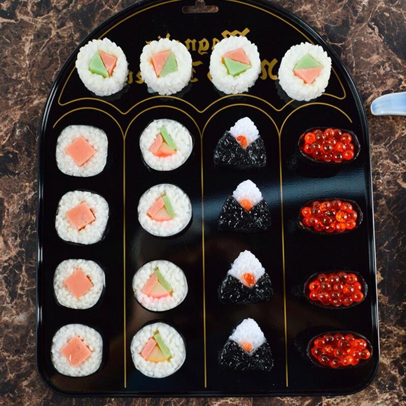 6 bucăți sushi artificial model alimentar realist simulare sushi model japonez sushi model realist bogat rola model mâncare falsă
