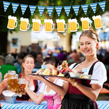 Πανό για πάρτι με θέμα το Oktoberfest Σπειροειδής κρεμάστρα Τούρτας για ενήλικες Γενέθλια Oktoberfest Διακόσμηση φόντου για πάρτι μπύρας