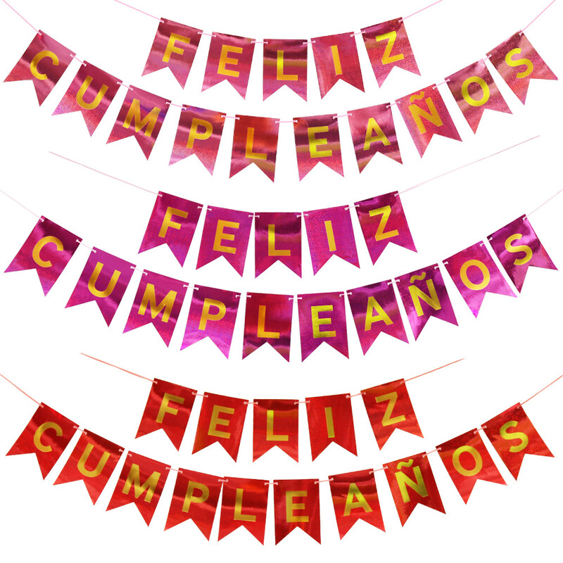 Coada de rândunică trage steag nou laser spaniol la mulți ani banner petrecere petrecere FELiz CUMPLEANOS