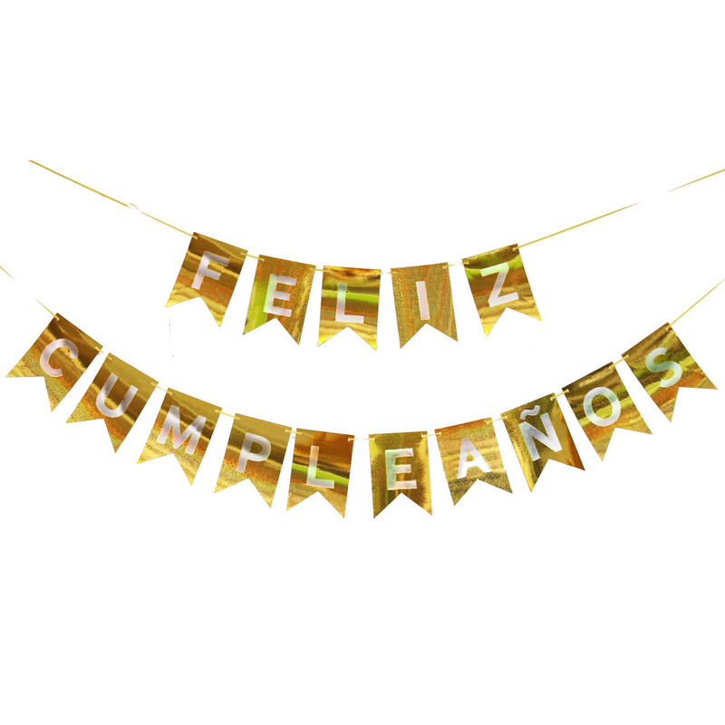 Coada de rândunică trage steag nou laser spaniol la mulți ani banner petrecere petrecere FELiz CUMPLEANOS