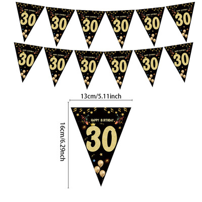 1 set 30 40 50 60 de aur negru decorațiuni pentru petreceri de la mulți ani Banner pentru fundaluri de aniversare decorațiuni steaguri negre banner