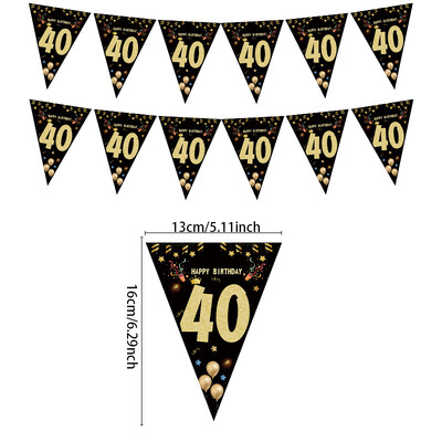 1 set 30 40 50 60 de aur negru decorațiuni pentru petreceri de la mulți ani Banner pentru fundaluri de aniversare decorațiuni steaguri negre banner