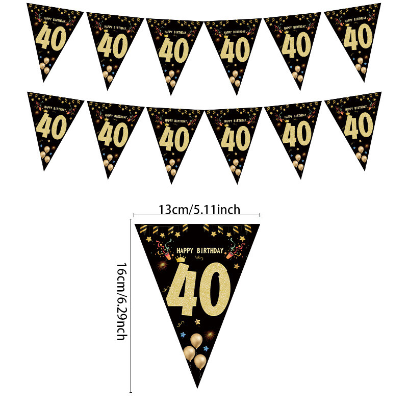 1 set 30 40 50 60 de aur negru decorațiuni pentru petreceri de la mulți ani Banner pentru fundaluri de aniversare decorațiuni steaguri negre banner
