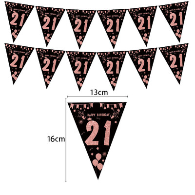 Rose Gold 18 30 40 50 60 Year Happy Birthday Banner Streamer Party Backdrops Διακόσμηση γενεθλίων ενηλίκων 30th Flags