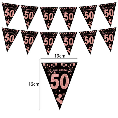 Rose Gold 18 30 40 50 60 Year Happy Birthday Banner Streamer Party Backdrops Διακόσμηση γενεθλίων ενηλίκων 30th Flags