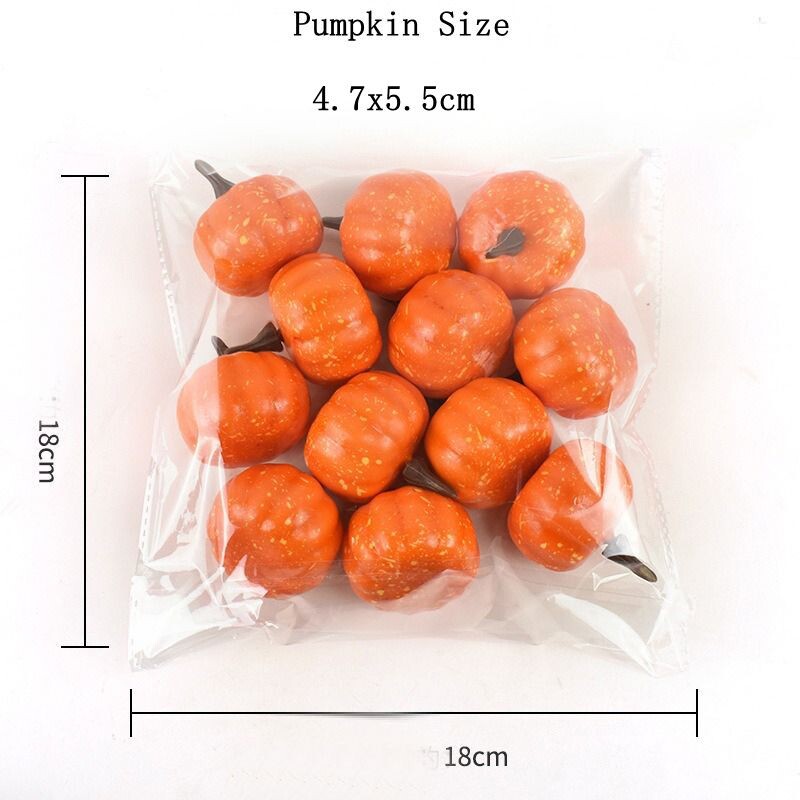 12 buc. Dovleci artificiali alb portocaliu Dovleci decorativi de recolta pentru nunta de toamna Ziua Recunostintei Centre de masa de Halloween