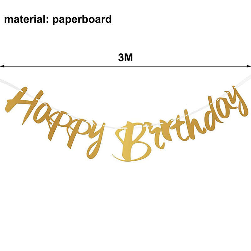 Banner de zi de naștere agățat de hârtie neagră, aurie, pentru 16, 18, 21, 30, 40, 50, 60 de ani, decorare pentru petrecerea de aniversare.