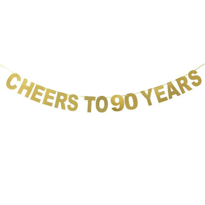 Χρυσό Banner 30ων γενεθλίων 40 γενεθλίων Cheers to 10 20 30 40 50 60 70 80 Years Letter Flag Επετειακός Διακόσμηση πάρτι γενεθλίων