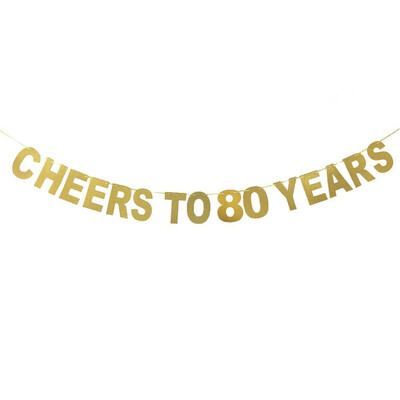 Χρυσό Banner 30ων γενεθλίων 40 γενεθλίων Cheers to 10 20 30 40 50 60 70 80 Years Letter Flag Επετειακός Διακόσμηση πάρτι γενεθλίων