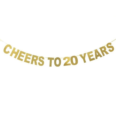 Χρυσό Banner 30ων γενεθλίων 40 γενεθλίων Cheers to 10 20 30 40 50 60 70 80 Years Letter Flag Επετειακός Διακόσμηση πάρτι γενεθλίων