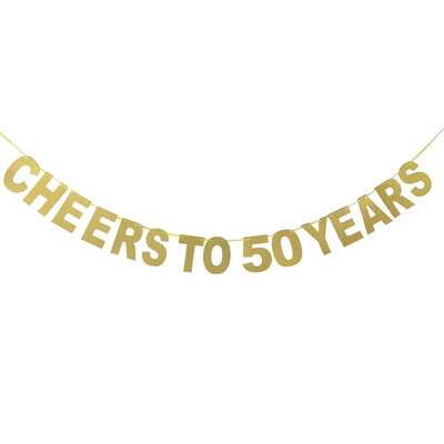 Χρυσό Banner 30ων γενεθλίων 40 γενεθλίων Cheers to 10 20 30 40 50 60 70 80 Years Letter Flag Επετειακός Διακόσμηση πάρτι γενεθλίων