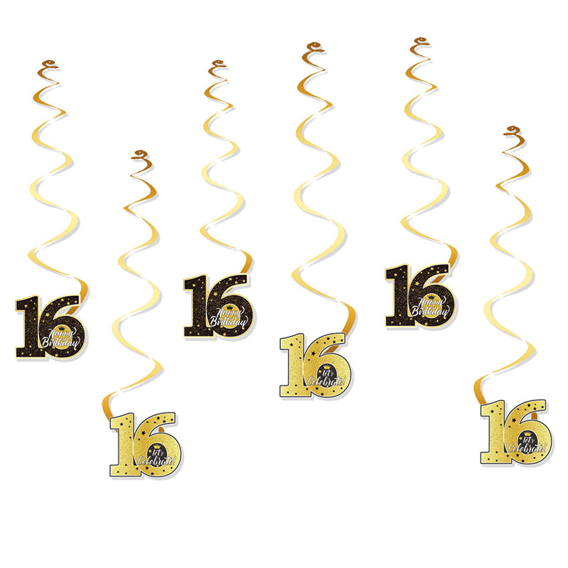 6 buc 16/18/21/30/40/50/60/70 de ani pentru petrecere de aniversare ghirlande spirale banner învolburat pandantive pentru petrecere de aniversare decor suspendat în tavan