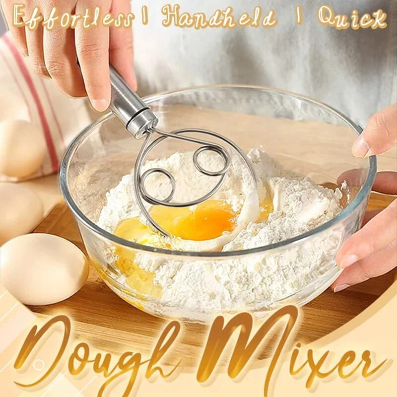 Mixer de făină pentru aluat din oțel inoxidabil Blender manual artizanal Instrument multifuncțional de amestecare antiaderent Accesorii pentru coacere de bucătărie pentru ouă