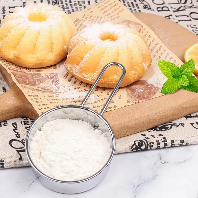 Tešlos kepimo įrankiai Milteliai Miltų tinklelis Sifter Cup Miltų sietelis Matcha Deserto sietelis Nerūdijančio plieno sietas Virtuvės įrankiai