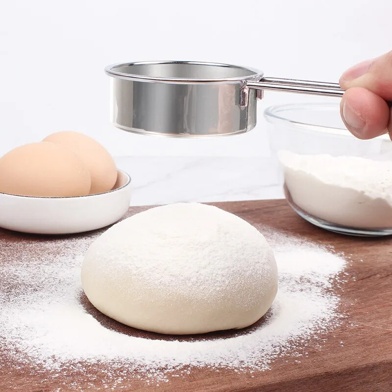 Tešlos kepimo įrankiai Milteliai Miltų tinklelis Sifter Cup Miltų sietelis Matcha Deserto sietelis Nerūdijančio plieno sietas Virtuvės įrankiai