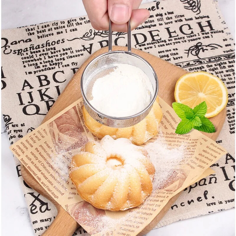 Tešlos kepimo įrankiai Milteliai Miltų tinklelis Sifter Cup Miltų sietelis Matcha Deserto sietelis Nerūdijančio plieno sietas Virtuvės įrankiai