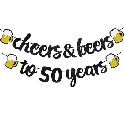 Cheers 21 30 40 50 60 Years Glitter Banner for Women Man 21th 30th 40th 50th 60th Birthday Anniversary Party Decorations