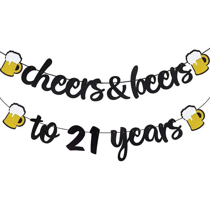 Noroc 21 30 40 50 60 de ani Banner cu sclipici pentru femei Bărbați 21-a 30-a 40-a 50-a 60-a aniversare Decorații pentru petreceri