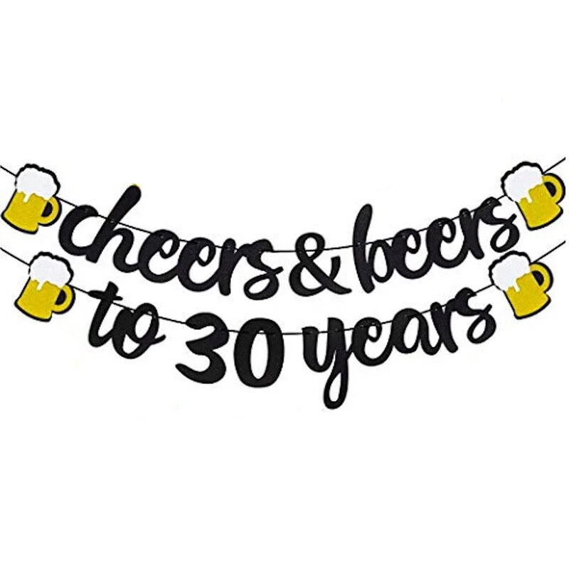 Noroc 21 30 40 50 60 de ani Banner cu sclipici pentru femei Bărbați 21-a 30-a 40-a 50-a 60-a aniversare Decorații pentru petreceri