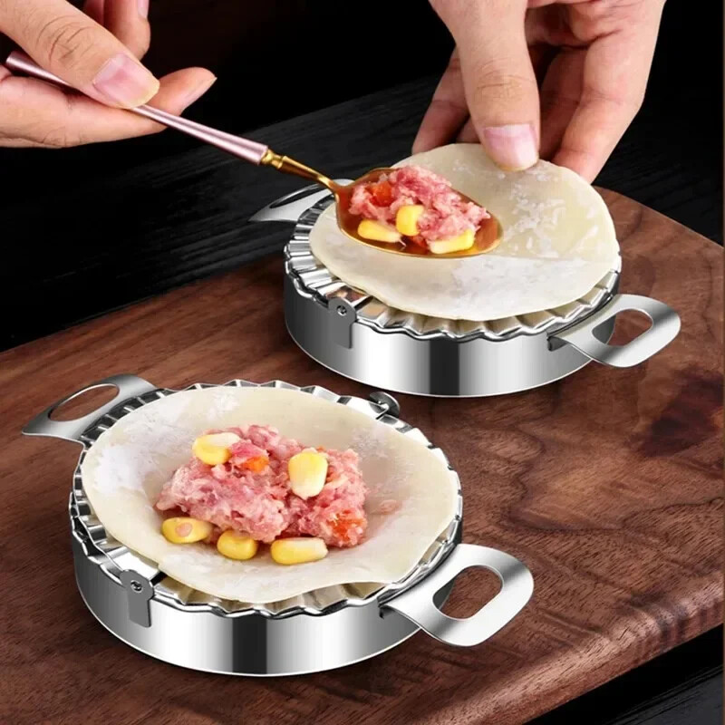 Gombócforma rozsdamentes acél gombóckészítő Ravioli Empanada Press Jiaozi gombóc tésztaprés forma konyhai kiegészítők