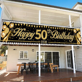 Happy 30th 40th 50th Birthday Banners Μαύρο χρυσό Διακοσμήσεις για πάρτι γενεθλίων Ενήλικες 30 40 50 ετών Γενέθλια προμήθειες