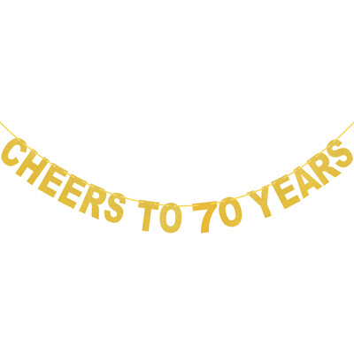 Gold Cheers To 16 18 20 21 Years Banner Flags 30th 40th 50th 60th 70th Anniversary Birthday Party Decoration Supplies Bunting
