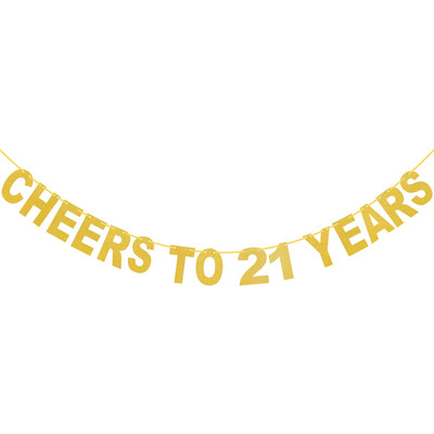 Gold Cheers To 16 18 20 21 Years Banner Flags 30th 40th 50th 60th 70th Anniversary Birthday Party Decoration Supplies Bunting