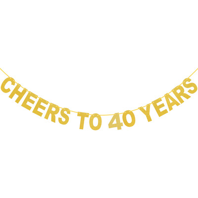 Gold Cheers To 16 18 20 21 Years Banner Flags 30th 40th 50th 60th 70th Anniversary Birthday Party Decoration Supplies Bunting